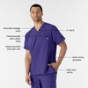 WINK W123 Men’s V-Neck Scrub Top(Grape)
