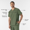 WINK W123 Men’s V-Neck Scrub Top(Olive)
