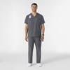 WINK W123 Men’s V-Neck Scrub Top(Pewter)