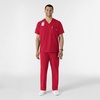 WINK W123 Men’s V-Neck Scrub Top(Red)