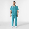 WINK W123 Men’s V-Neck Scrub Top(Teal Blue)