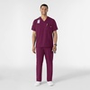 WINK W123 Men’s V-Neck Scrub Top(Wine)