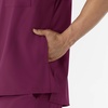 WINK W123 Men’s V-Neck Scrub Top(Wine)