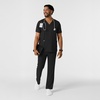 Wink Boundless Men’s Multi Pocket V-Neck Scrub Top(Black)