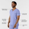 Wink Boundless Men’s Multi Pocket V-Neck Scrub Top(Ceil Blue)