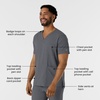 Wink Boundless Men’s Multi Pocket V-Neck Scrub Top(Pewter)