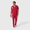 Wink Boundless Men’s Multi Pocket V-Neck Scrub Top(Red)