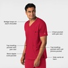Wink Boundless Men’s Multi Pocket V-Neck Scrub Top(Red)