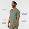 Wink Boundless Men’s Multi Pocket V-Neck Scrub Top(Sage)