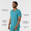 Wink Boundless Men’s Multi Pocket V-Neck Scrub Top(Teal)