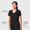Wink Boundless Women’s 2-Pocket V-Neck Scrub Top(Black)