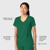 Wink Boundless Women’s 2-Pocket V-Neck Scrub Top(Hunter)