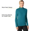 Wink Layers Women’s Long Sleeve Mock Neck Silky Tee(Bay Blue)