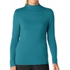 Wink Layers Women’s Long Sleeve Mock Neck Silky Tee(Bay Blue)