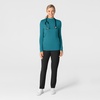 Wink Layers Women’s Long Sleeve Mock Neck Silky Tee(Bay Blue)