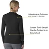 Wink Layers Women’s Long Sleeve Mock Neck Silky Tee(Black)