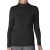 Wink Layers Women’s Long Sleeve Mock Neck Silky Tee(Black)
