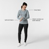 Wink Layers Women’s Watch Window Long Sleeve Underscrub Top(Grey Heather)