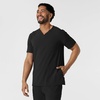 Wink Renew Men’s V-Neck 5 Pocket Scrub Top(Black)