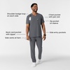 Wink Renew Men’s V-Neck 5 Pocket Scrub Top(Pewter)