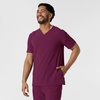 Wink Renew Men’s V-Neck 5 Pocket Scrub Top(Wine)