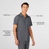 Wink W123 Men’s Collar Scrub Top(Pewter)
