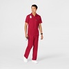 Wink W123 Men’s Collar Scrub Top(Red)