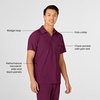 Wink W123 Men’s Collar Scrub Top(Wine)