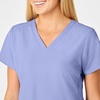 Wink W123 Women’s Flex Back Stylized V-Neck Scrub Top, Ceil Blue, 2X