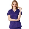 Wink W123 Women’s Mock Wrap Scrub Top(Grape)