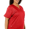 Wink W123 Women’s Mock Wrap Scrub Top(Red)