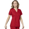 Wink W123 Women’s Mock Wrap Scrub Top(Red)