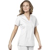 Wink W123 Women’s Mock Wrap Scrub Top(White)