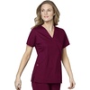 Wink W123 Women’s Mock Wrap Scrub Top(Wine)