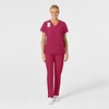 Wink W123 Women’s Stylized V-Neck Scrub Top(Viva Magenta)