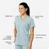 Wink Women’s Women’s Flex-n-Reach V-Neck Scrub Top(Sky Blue)