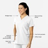 Wink Women’s Women’s Flex-n-Reach V-Neck Scrub Top(White)