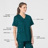 Wink WonderWORK Women’s V-Neck Scrub Top, Caribbean Blue, 4XL