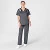 Wink WonderWORK Women’s V-Neck Scrub Top, Pewter, S