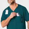 WonderWink Men’s Big Wonderwork Big Men’s V Neck Scrub Top(Caribbean Blue)