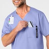 WonderWink Men’s Big Wonderwork Big Men’s V Neck Scrub Top(Ceil Blue)