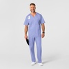 WonderWink Men’s Big Wonderwork Big Men’s V Neck Scrub Top(Ceil Blue)