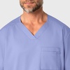 WonderWink Men’s Big Wonderwork Big Men’s V Neck Scrub Top(Ceil Blue)