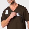WonderWink Men’s Big Wonderwork Big Men’s V Neck Scrub Top(Chocolate)