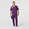 WonderWink Men’s Big Wonderwork Big Men’s V Neck Scrub Top(Eggplant)