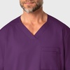 WonderWink Men’s Big Wonderwork Big Men’s V Neck Scrub Top(Eggplant)