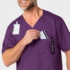 WonderWink Men’s Big Wonderwork Big Men’s V Neck Scrub Top(Eggplant)