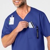 WonderWink Men’s Big Wonderwork Big Men’s V Neck Scrub Top(Galaxy Blue)