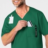 WonderWink Men’s Big Wonderwork Big Men’s V Neck Scrub Top(Hunter)