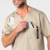 WonderWink Men’s Big Wonderwork Big Men’s V Neck Scrub Top(Khaki)